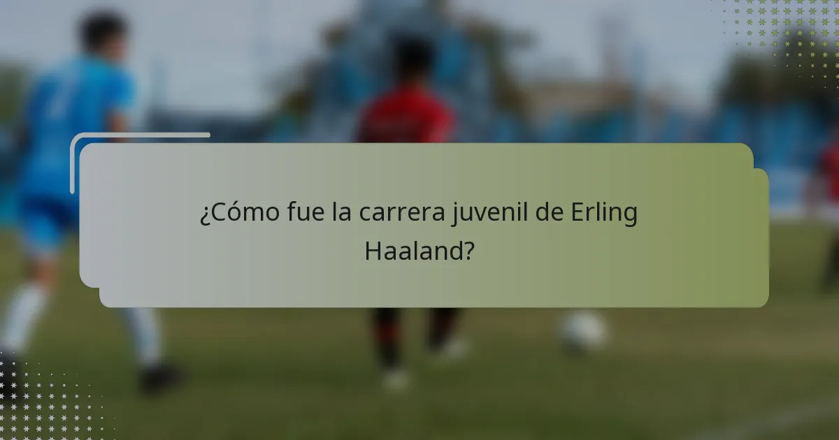 ¿Cómo fue la carrera juvenil de Erling Haaland?
