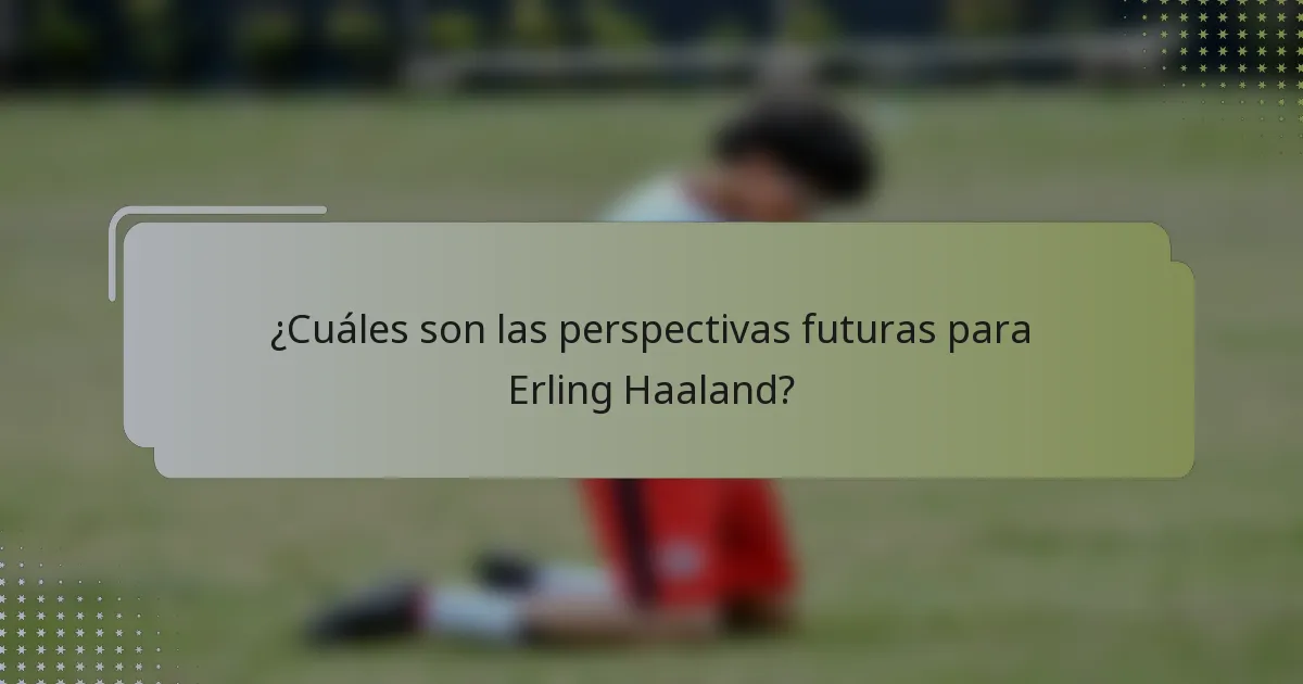 ¿Cuáles son las perspectivas futuras para Erling Haaland?
